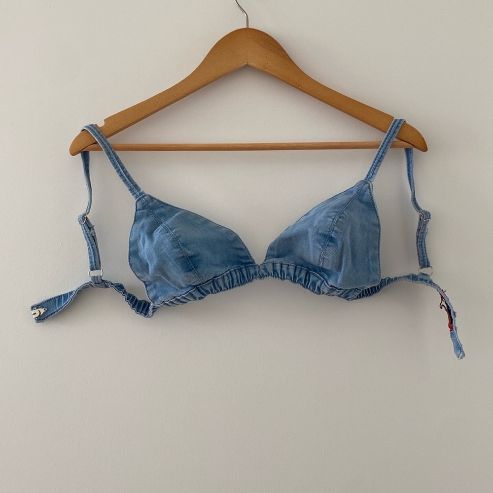 Jean Denim Bra Style Top in Size Medium - Never Worn